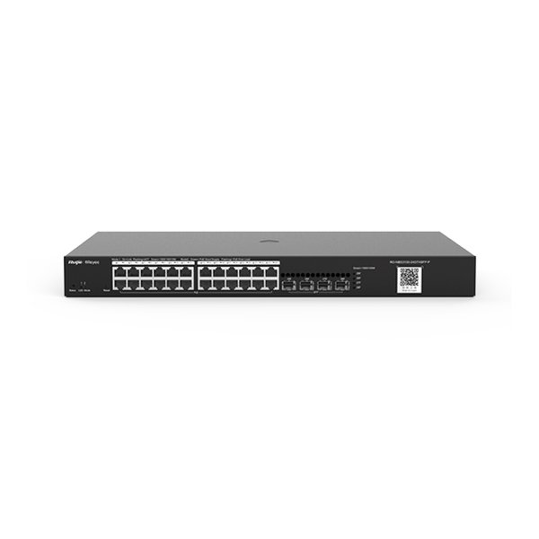 Reyee RG-NBS3100-24GT4SFP-P 26 Portlu, 10/100/1000 Gigabit, L2 Yönetilebilir Switch, 4 SFP, 24 Port PoE+ (370W)