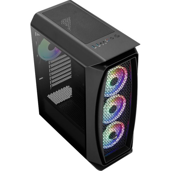 AEROCOOL AERO ONE DUO PSU YOK 4x12CM ARGB FAN ATX 2xUSB3.0 SİYAH GAMING KASA AE-AERO1D