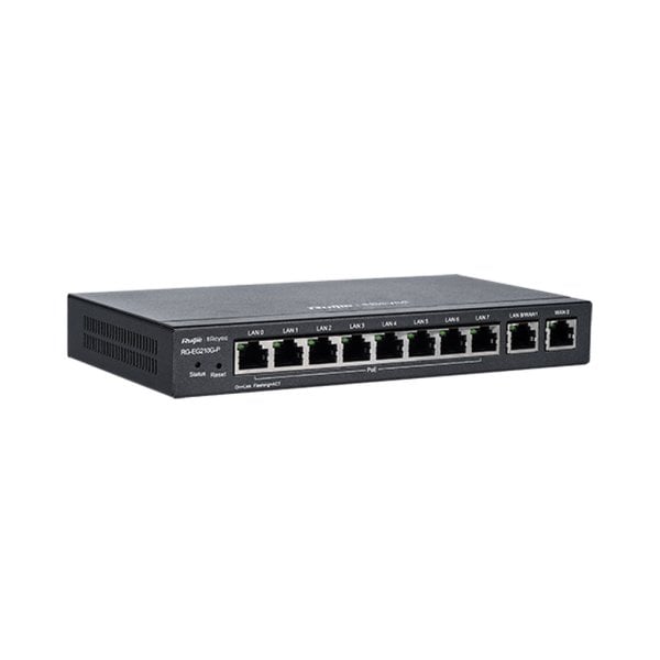 Reyee RG-EG210G-P 10 Portlu Gateway, Web Yönetilebilir, 4 WANs, 200 Kullanıcı, 8 Port PoE(70W), 500Mbps