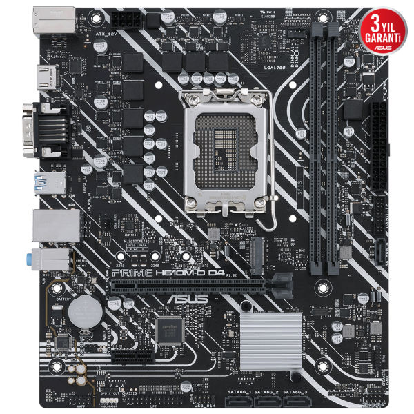ASUS PRIME H610M-D D4 2xDDR4 VGA/HDMI 1xM.2 1xGLAN 1xCOM 1700P ANAKART