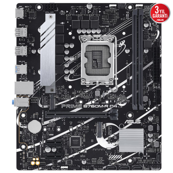 ASUS PRIME B760M-R D4 2xDDR5 HDMI 2xM.2 2.5Gbit LAN 1700P ANAKART