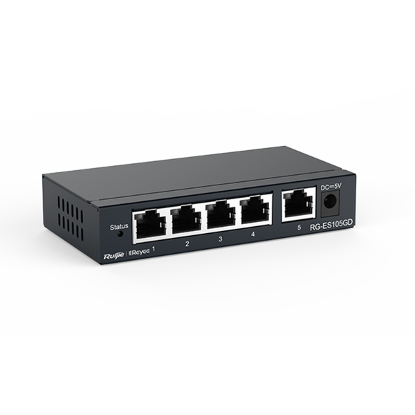 Reyee RG-ES105GD 5 Portlu, 10/100/1000 Gigabit, Tak Çalıştır Switch, Metal Kasa