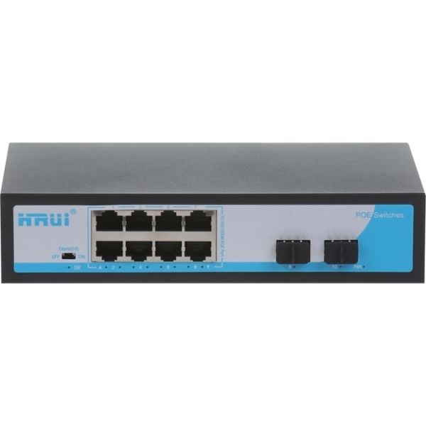 HRUI HR901-AF-8P2S 8 PORT 10/100/1000 8 PORT POE 2 X SFP 120W YONETILEMEZ  SWITCH