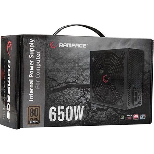 RAMPAGE RMP-650-80PB 650W 80+ BR 12CM POWER SUPPLY AKTIF PFC