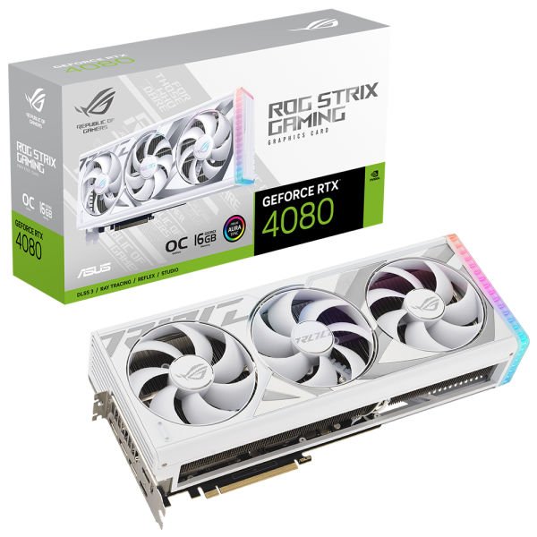 ASUS ROG-STRIX-RTX4080-O16G-WHITE RTX4080 16GB GDDR6X 256Bit 3xDP/2xHDMI