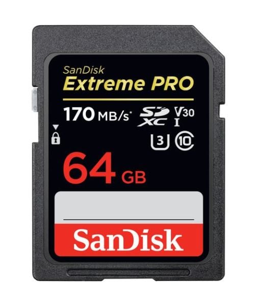 SanDisk Extreme Pro SDXC Card 64GB - 170MB/s V30 UHS-I U3