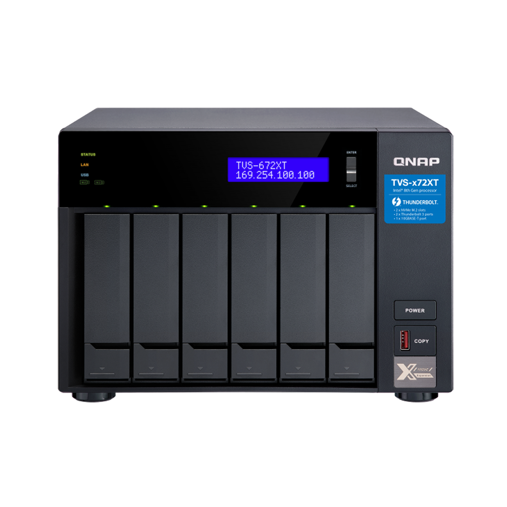 QNAP TVS-672XT-i3-8GB RAM 6 Hdd Yuvalı Tower NAS