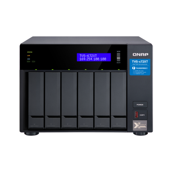 QNAP TVS-672XT-i3-8GB RAM 6 Hdd Yuvalı Tower NAS