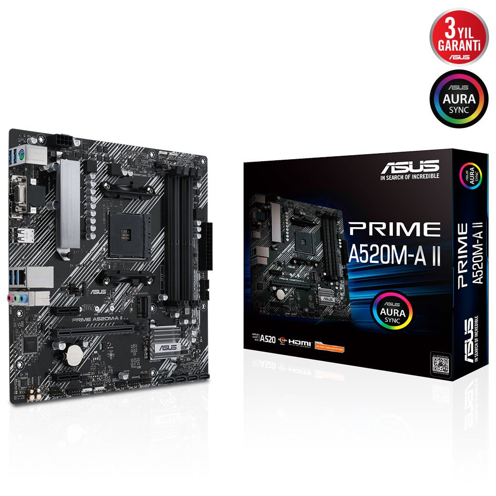 ASUS PRIME A520M-A II 4xDDR4 DP/HDMI/VGA 1xM2 AM4 ANAKART