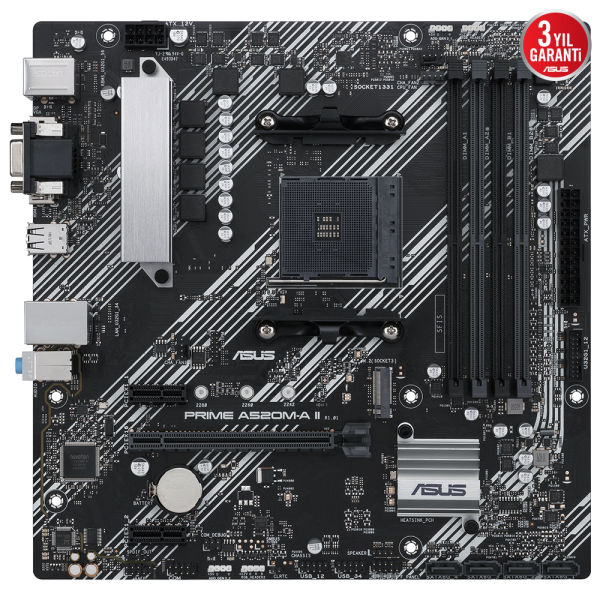 ASUS PRIME A520M-A II 4xDDR4 DP/HDMI/VGA 1xM2 AM4 ANAKART
