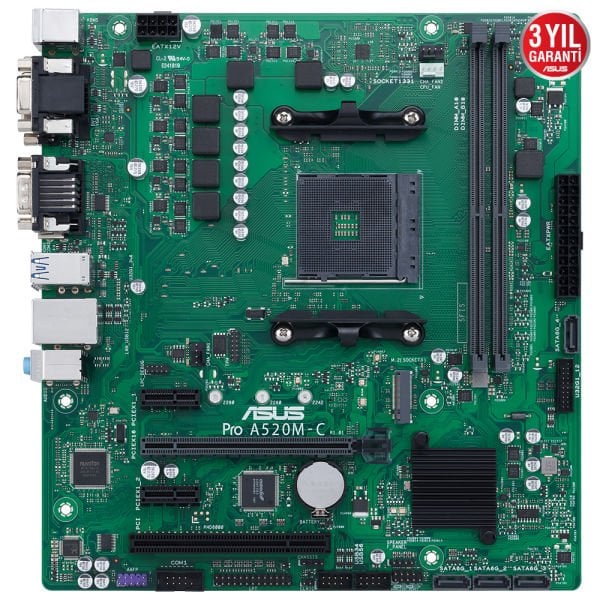 ASUS PRO A520M-C/CSM 2xDDR4 HDMI/DVI/VGA/COM 1xM2 AM4 ANAKART