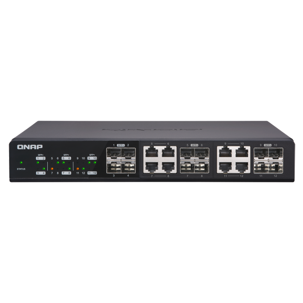 QNAP QSW-1208-8C 12 Port SFP+ Switch, 8 Port 10Base-T Combo