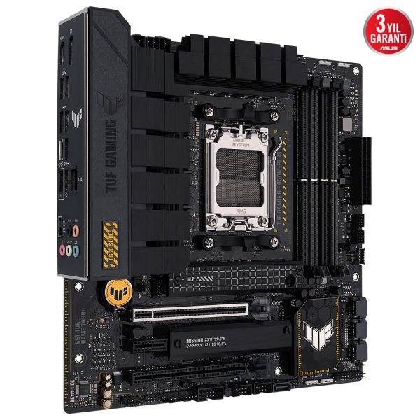 ASUS TUF GAMING B650M-PLUS AM5 4xDDR5 6400 DP/HDMI 2xM2 USB3.2 AURA RGB 2.5GBİT LAN MATX 128GB RAM DESTEĞİ