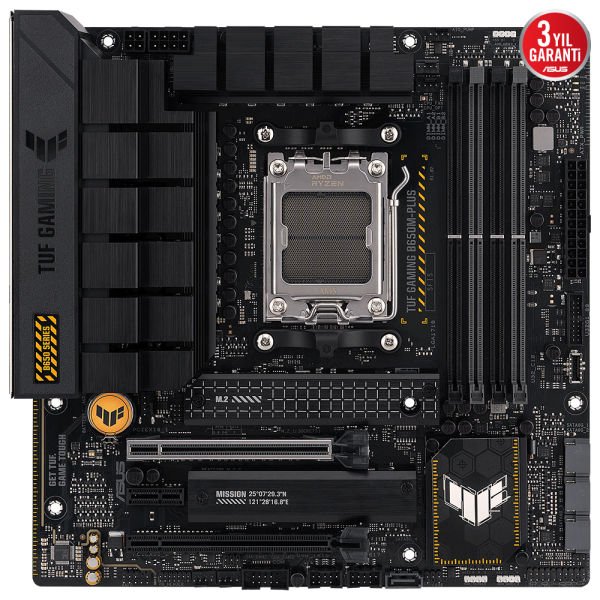 ASUS TUF GAMING B650M-PLUS AM5 4xDDR5 6400 DP/HDMI 2xM2 USB3.2 AURA RGB 2.5GBİT LAN MATX 128GB RAM DESTEĞİ