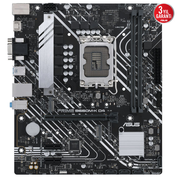 ASUS PRIME B660M-K D4 2xDDR4 HDMI/VGA 2xM.2 1xGLAN 1700P ANAKART