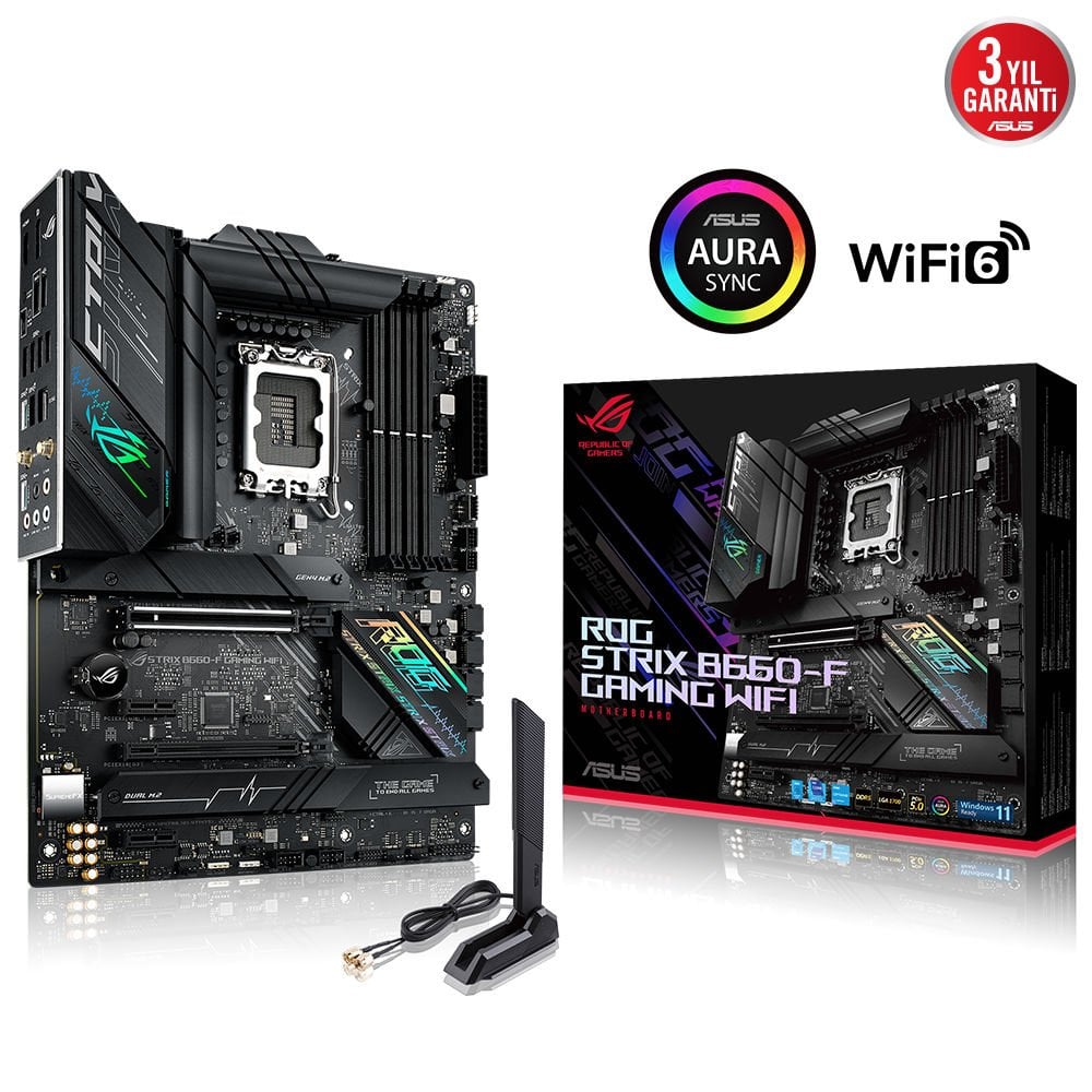 ASUS ROG STRIX B660-F GAMING WIFI 4xDDR4 HDMI/DP 3xM.2 1xGLAN 1700P ANAKART