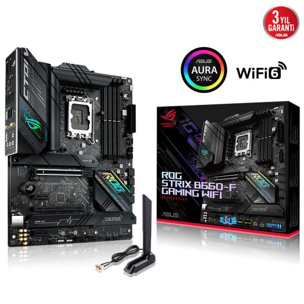 ASUS ROG STRIX B660-F GAMING WIFI 4xDDR4 HDMI/DP 3xM.2 1xGLAN 1700P ANAKART