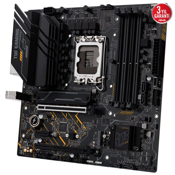 ASUS TUF GAMING B660M-E D4 4xDDR4 5333 DP/HDMI 2xM2 USB3.2 AURA RGB MATX 128GB RAM DESTEĞİ 1700p