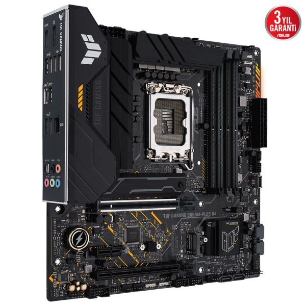 ASUS TUF GAMING B660M-PLUS D4 4xDDR4 5333 DP HDMI 2xM2 USB3.2 AURA RGB 2.5GBİT LAN MATX 128GB RAM DESTEĞİ 1700p