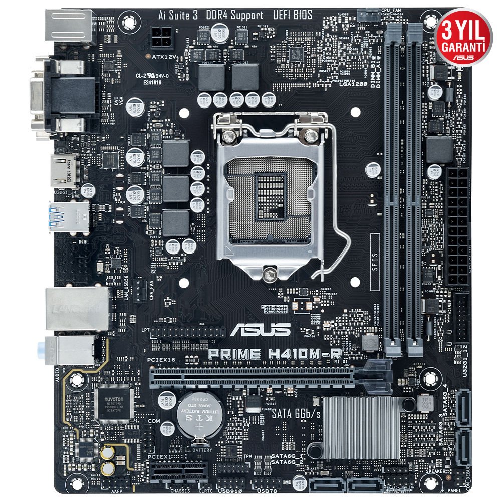 ASUS PRIME H410M-R-SI 2xDDR4 VGA/DVI/HDMI 1xGLAN 1200Pin ANAKART