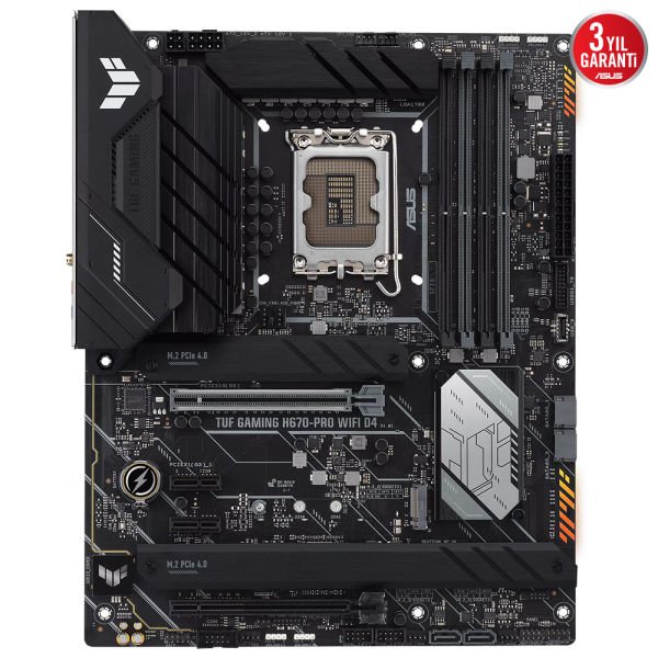 ASUS TUF GAMING H670-PRO WIFI D4 4xDDR4 HDMI/DP 4xM.2 1xGLAN 1700P ANAKART