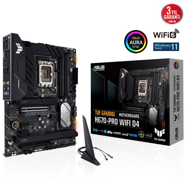 ASUS TUF GAMING H670-PRO WIFI D4 4xDDR4 HDMI/DP 4xM.2 1xGLAN 1700P ANAKART