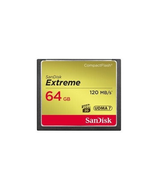 SanDisk Extreme CF 120MB/s, 85MB/s write, UDMA7, 64GB