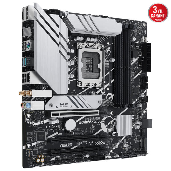ASUS PRIME B760M-A WIFI 4xDDR5 7200 HDMI/DP 2xM.2 USB3.2 AX WiFi + BT AURA RGB 2.5Gbit LAN mATX ASUS 5X PROTECTION III Armoury Crate AI Suite 3 1700P (12.Gen 13.Gen) ANAKART