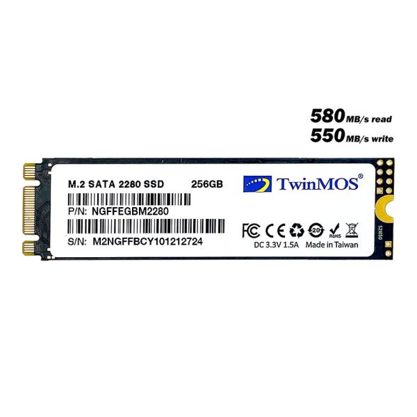 TWINMOS 256GB 580/550MB/s  M.2 2280 SATA 3.0 SSD NGFFEGBM2280