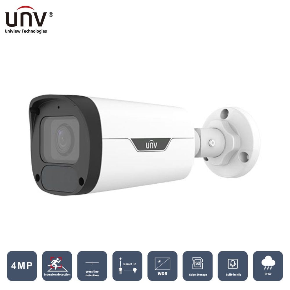 UNIVIEW IPC2324LB-ADEZK-H 4MP 2.8-12MM MOTORIZE 50MT IP67/IK10 H265+ IR BULLET IP KAMERA (Dahili Sesli)