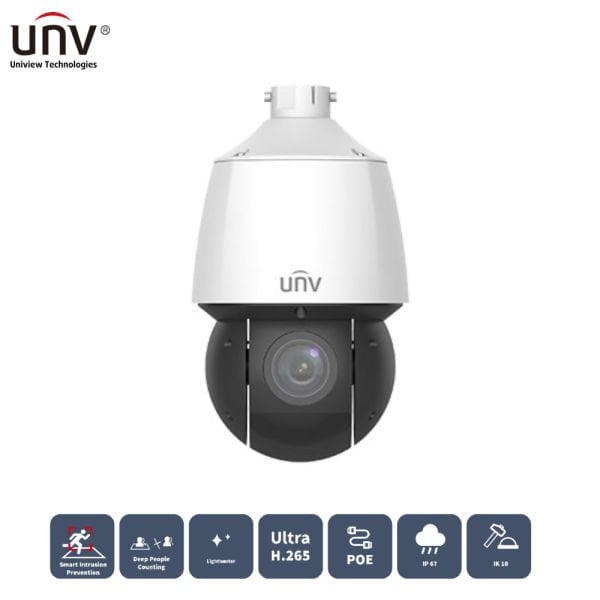 UNIVIEW IPC6424SR-X25-VF-B 4MP LIGHTHUNTER 25x OPTIK ZOOM  4.8MM-120MM 100 MT IP67/IK10 IP SPEED DOME KAMERA