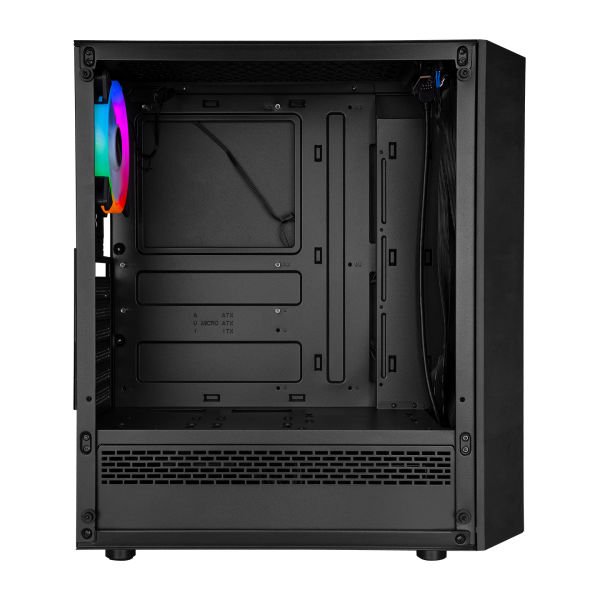 EVEREST FLAT GLASS PSU YOK 4x12CM ARGB FAN ATX PENCERELİ/TEMPERED SİYAH GAMING KASA