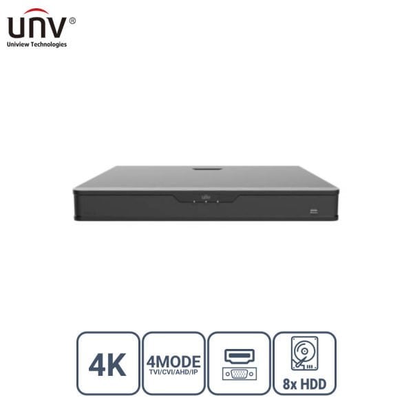 UNIVIEW XVR302-32Q3 32 KANAL 8MP 1x HDD H65+ HİBRİT DVR KAYIT CİHAZI