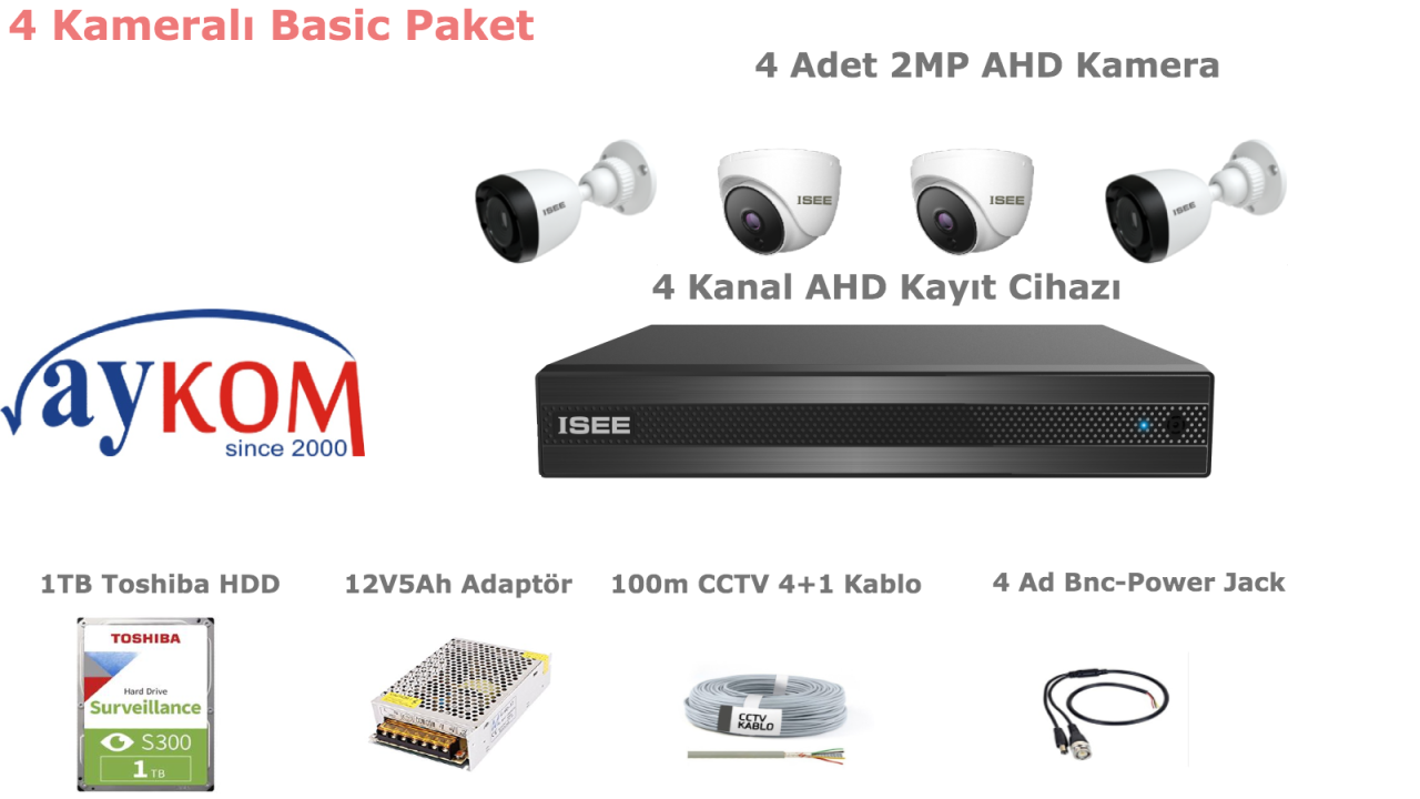 ISEE 4 Kameralı Basic Paket (2+2)
