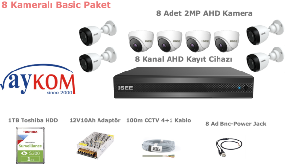 ISEE 8 Kameralı Basic Paket (4+4)