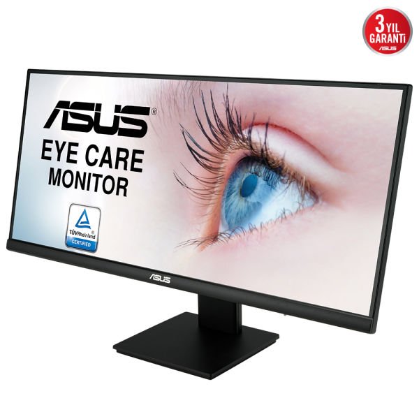 ASUS VP299CL 29 IPS 21:9 Ultra-wide FHD 2560 x 1080 1MS 75HZ DP HDM USB-C MM VESA 3YIL EYECAR FLICKER-FREE CERCEVESIZ DUSUK MAVI ISIK Monitör IPS LED MONITOR