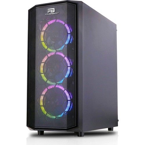 POWER BOOST JBST-X58RGB-650 650W 80+ 4x RAINBOW FIXED LED FAN MIDI TOWER PENCERELİ/TEMPERED 2xUSB2.0/1xUSB3.0 SİYAH RGB