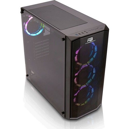 POWER BOOST JBST-X58RGB-650 650W 80+ 4x RAINBOW FIXED LED FAN MIDI TOWER PENCERELİ/TEMPERED 2xUSB2.0/1xUSB3.0 SİYAH RGB