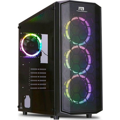 POWER BOOST JBST-X58RGB-650 650W 80+ 4x RAINBOW FIXED LED FAN MIDI TOWER PENCERELİ/TEMPERED 2xUSB2.0/1xUSB3.0 SİYAH RGB