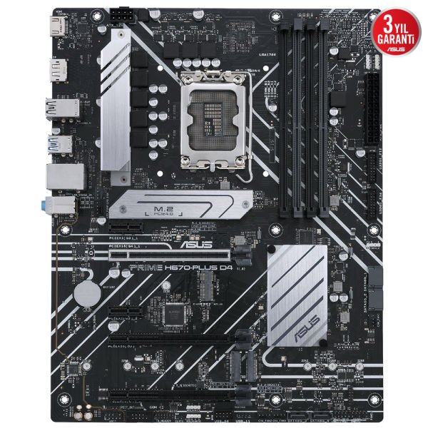 ASUS PRIME H670-PLUS D4 4xDDR4 HDMI/DP 3xM.2 1xGLAN 1700P ANAKART