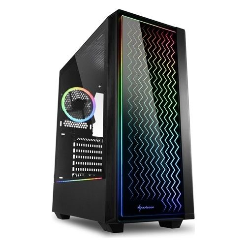 SHARKOON RGB-LIT-200 PSU YOK 2x12CM FAN MIDI TOWER TEMPERLİ CAM RGB GAMING KASA