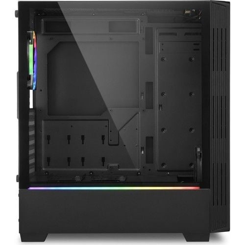 SHARKOON RGB-LIT-200 PSU YOK 2x12CM FAN MIDI TOWER TEMPERLİ CAM RGB GAMING KASA