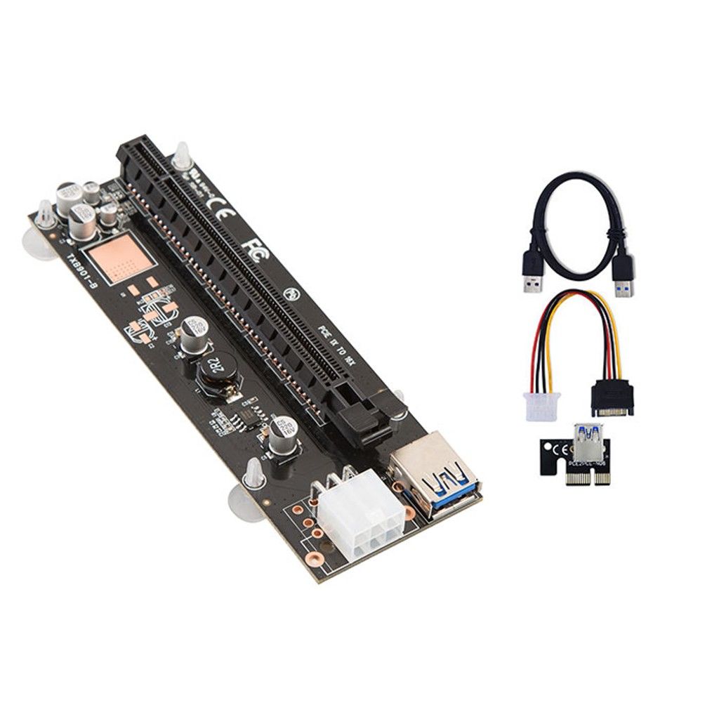 Mining 1x to 16x USB 3.0 Riser Kart - Sata Power