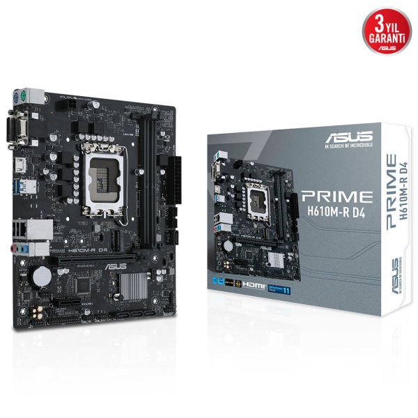 ASUS PRIME H610M-R D4 2xDDR4 VGA/HDMI 1xM.2 1xGLAN 1700P ANAKART