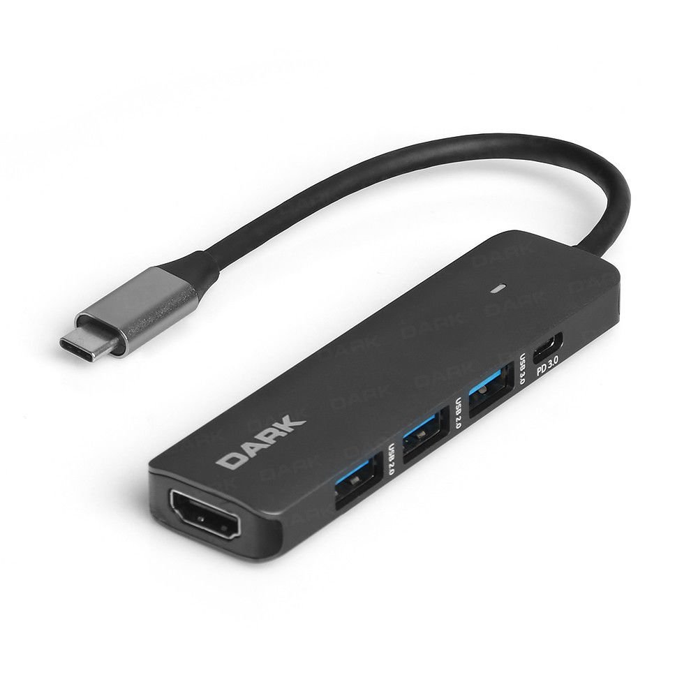 DARK DK-AC-U31X41 TYPE-C TO HDMI/3xUSB3.0 ÇEVİRİCİ HUB