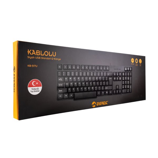 EVEREST KB-517U TR KABLOLU STANDART SİYAH Q KLAVYE