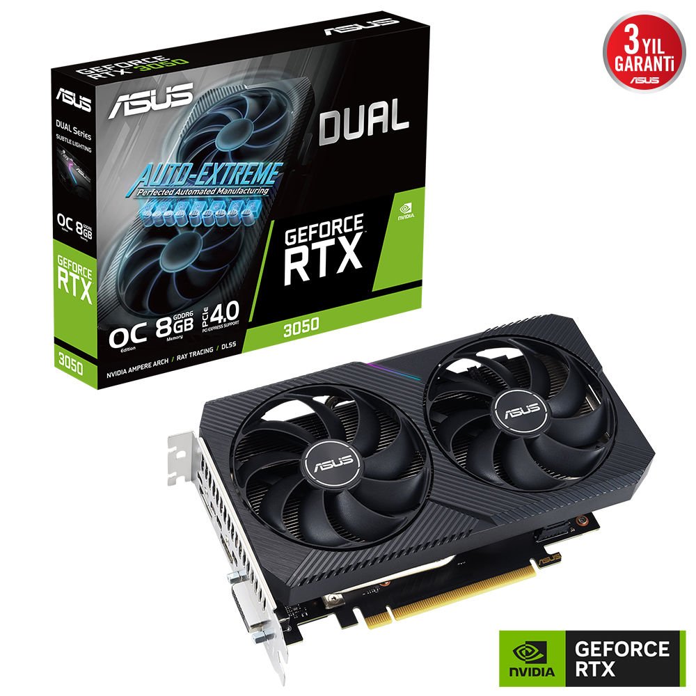 ASUS DUAL-RTX3050-O8G V2 RTX3050 8GB GDDR6 128Bit HDMI/3xDP PCI-E 4.0