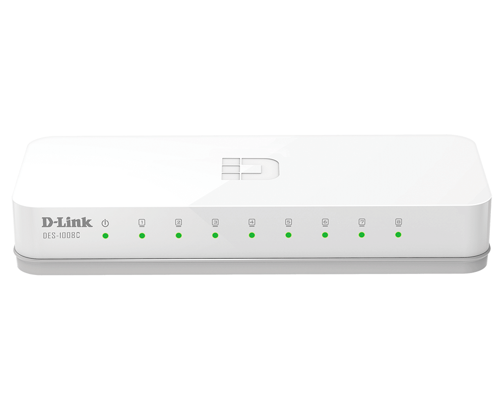 D-Link 8 port 10/100Base-T unmanged switch (plastic casing) EU Plug