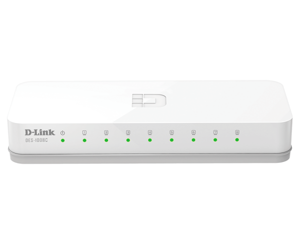 D-Link 8 port 10/100Base-T unmanged switch (plastic casing) EU Plug
