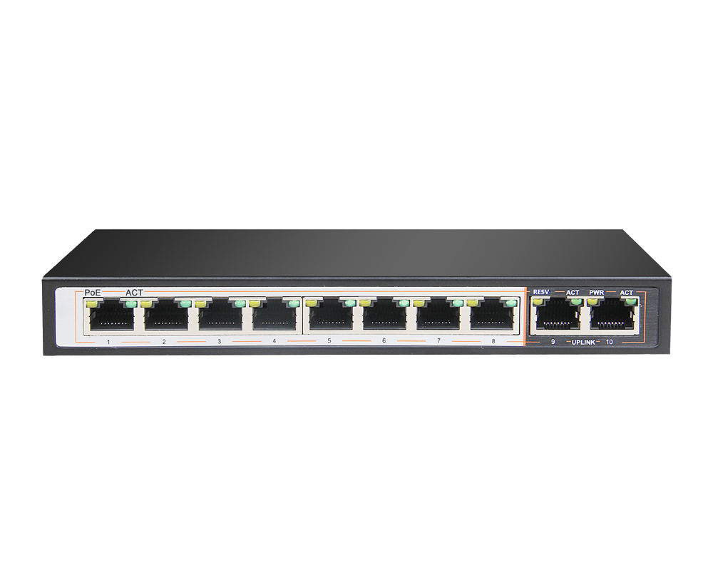D-Link 10-port 10/100/1000Base-T Unmanaged Long Range 250m PoE+ Surveillance Switch with 8 PoE ports, 96W PoE Power budget  (EU Plug)
